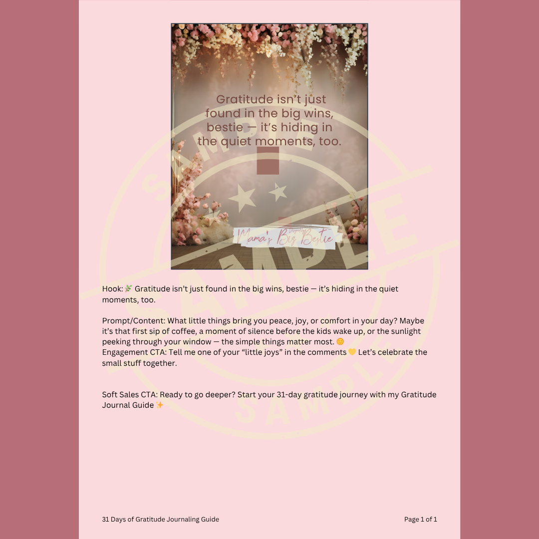 31 Days of Gratitude Journaling Guide (PLR + Canva Template)